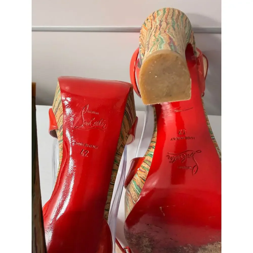 Christian Louboutin Red Patent Platform Heels